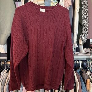 Aritzia Cable Knit Sweater - Burgundy